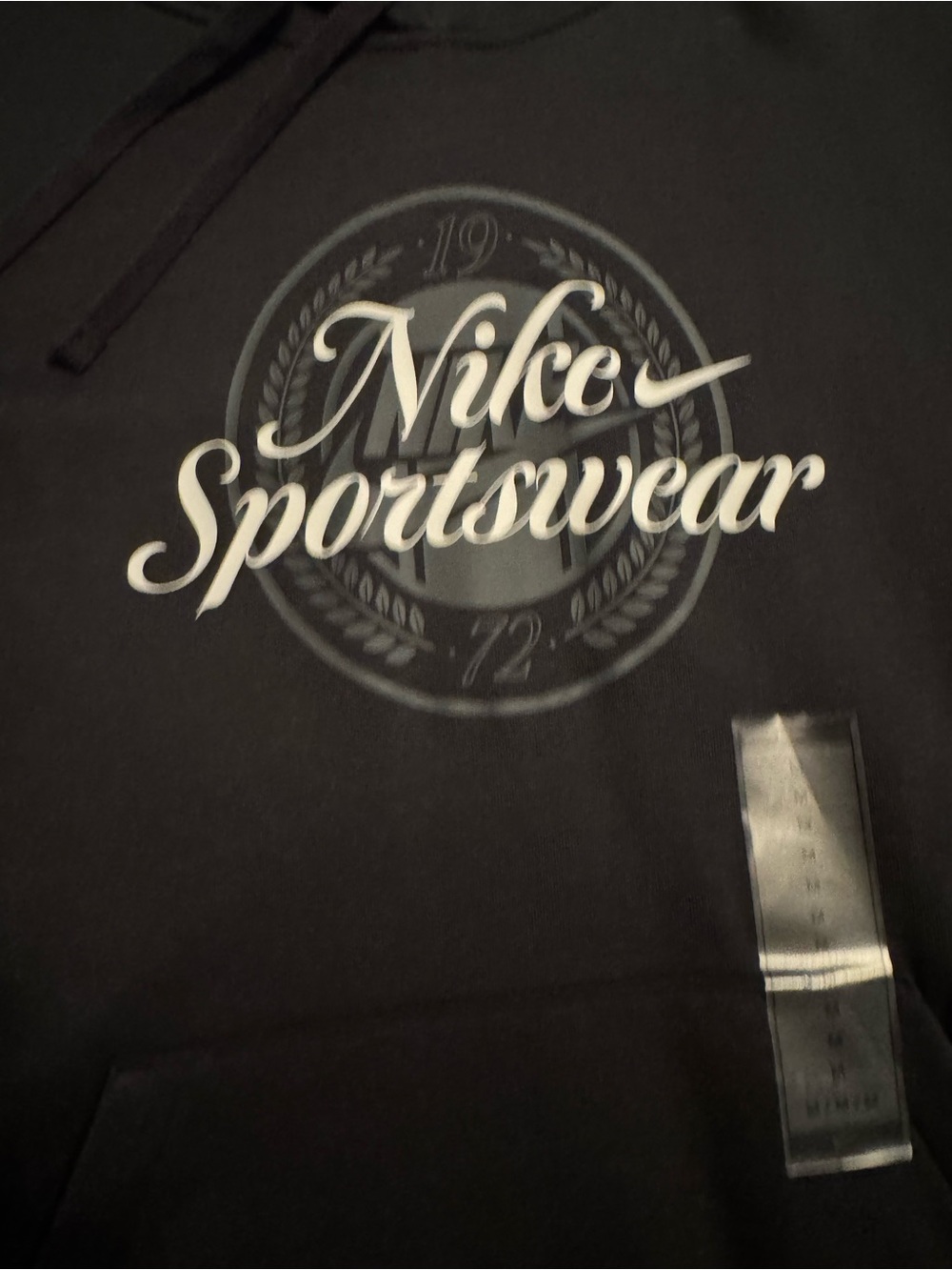 Nike Women Black Hoodie with White Logo
